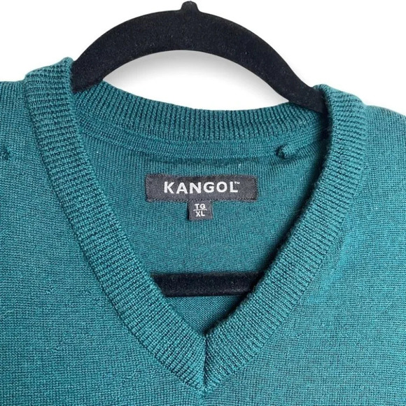 Kangol Mens  Green Merino Wool Long Sleeve Sweater - Picture 3 of 7